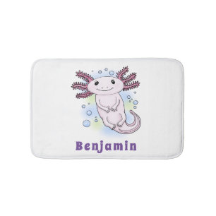 Alfombrilla De Baño Personalizado axolotópico rosa adorable