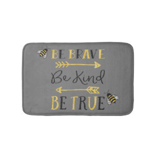 Alfombrilla De Baño Personalizado Bee Brave Purpurina Inspirador Bath