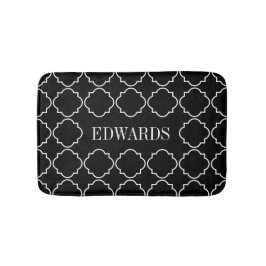 Alfombrilla De Baño Personalizado blanco y negro elegante del modelo