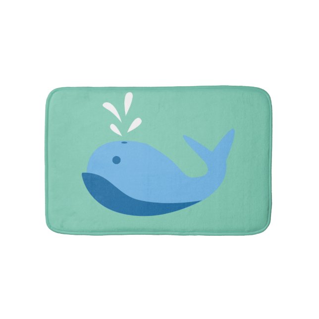 Alfombrilla De Baño Personalizado de ballena Personalizado azul Bath M (Anverso)