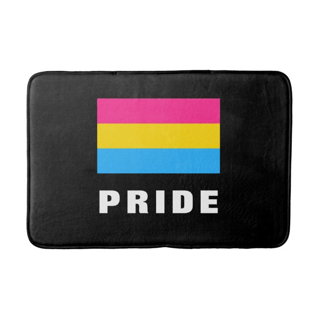 Alfombrilla De Baño PERSONALIZADO de bandera del orgullo gay pansexual (Anverso)