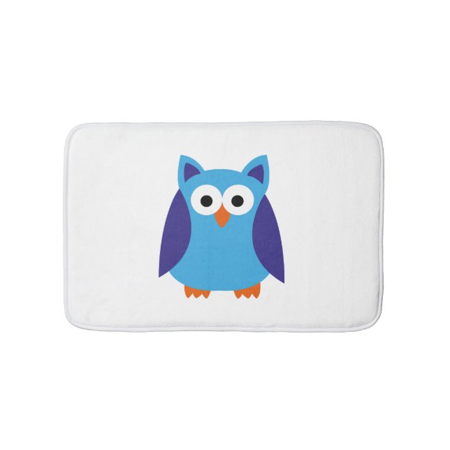 Alfombrilla De Baño Personalizado de búho azul (Anverso)