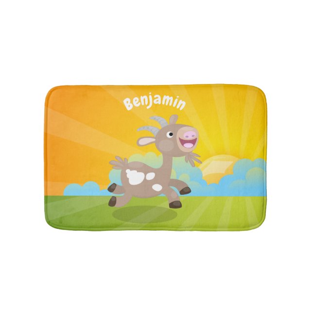 Alfombrilla De Baño Personalizado de cabra alegre (Anverso)