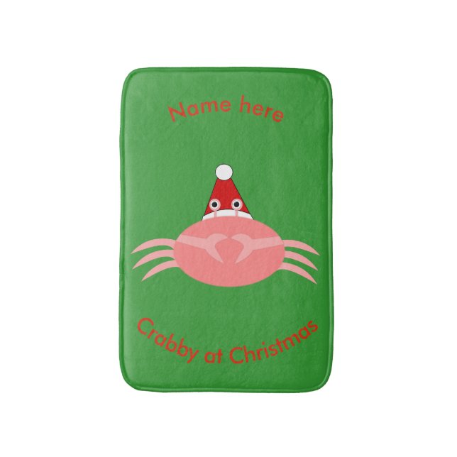 Alfombrilla De Baño Personalizado de cangrejo navidad Bath Mat (Frente vertical)
