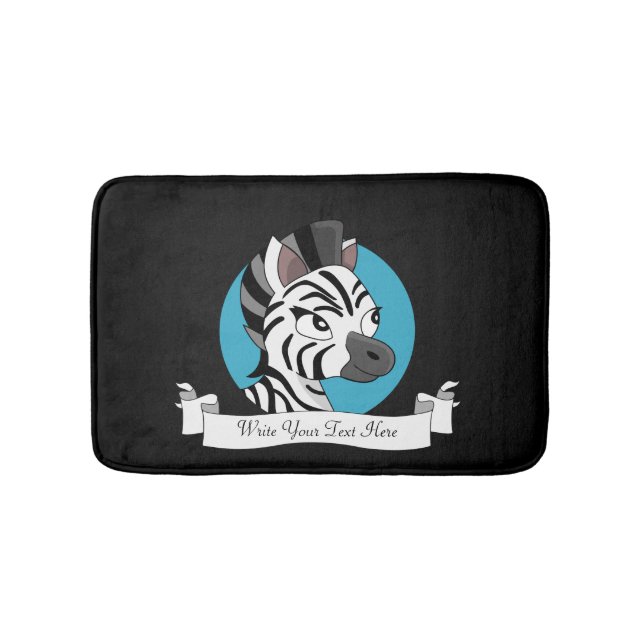 Alfombrilla De Baño Personalizado de cebra cúpula (Anverso)