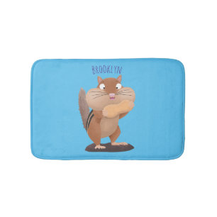 Alfombrilla De Baño Personalizado de chipmunk de grandes mejillas grac