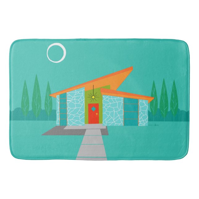 Alfombrilla De Baño Personalizado de edad espacial Casa Bath Mat (Anverso)
