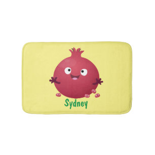 Alfombrilla De Baño Personalizado de frutas pomegranadas alegres