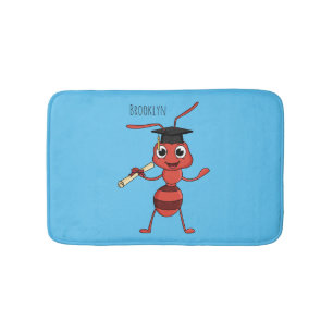 Alfombrilla De Baño Personalizado de hormiga roja feliz