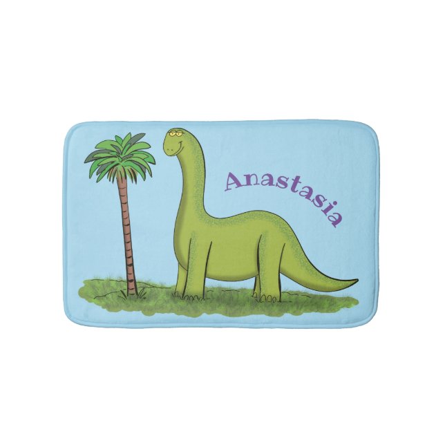 Alfombrilla De Baño Personalizado de los dinosaurios de brontosauro ve (Anverso)