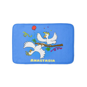 Alfombrilla De Baño Personalizado de pájaros de cacatúa graciosa