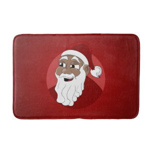 Alfombrilla De Baño Personalizado de Papá Noel Negro