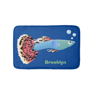 Alfombrilla De Baño Personalizado de peces tropicales adormilados