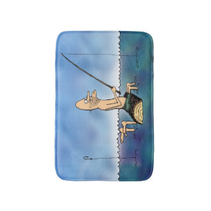 Alfombrilla De Baño Personalizado de Pesca en Día Extraño