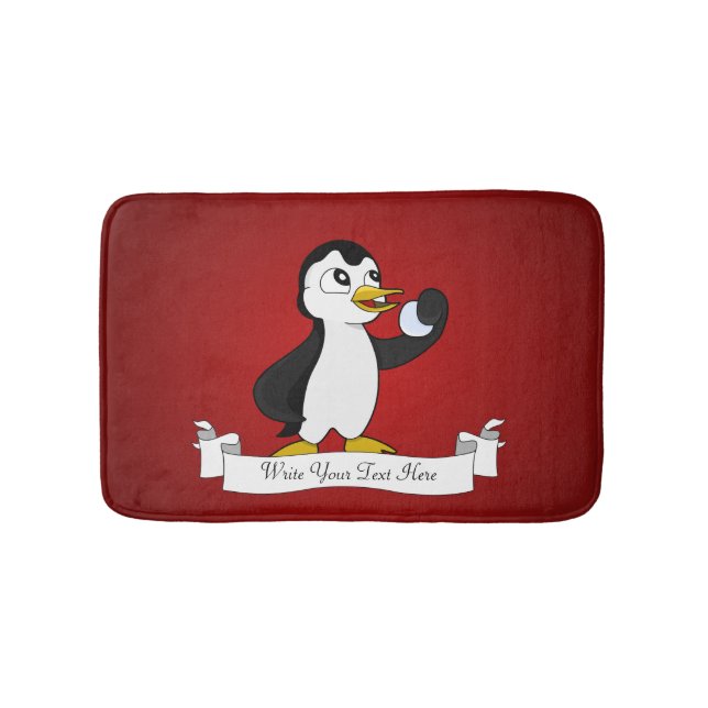 Alfombrilla De Baño Personalizado de pingüino cute (Anverso)