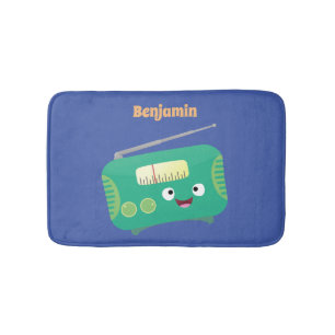 Alfombrilla De Baño Personalizado de radio retro alegre y gracioso