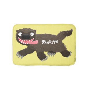 Alfombrilla De Baño Personalizado de un animal lobverino hambriento