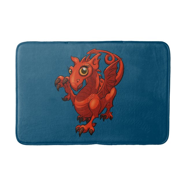 Alfombrilla De Baño Personalizado Dragón Rojo, bebé galés desenfrenado (Anverso)