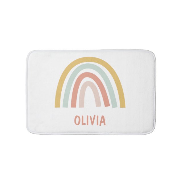 Alfombrilla De Baño Personalizado el arcoiris del Boho Pastel (Anverso)