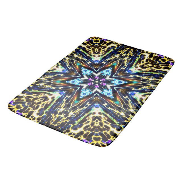 Alfombrilla De Baño Personalizado florido Kaleidoscope rodeado de bach (Angular)