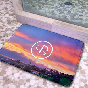 Alfombrilla De Baño Personalizado fotográfico amarillo rosa azul atard