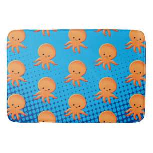 Alfombrilla De Baño Personalizado lindo bebé octopus océano azul