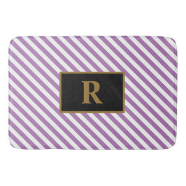 Alfombrilla De Baño Personalizado Mat de baño Purple/White Stripes ini