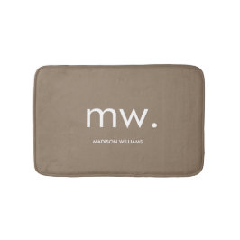 Alfombrilla De Baño Personalizado Monograma Pastel Elegante Moderno