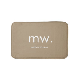 Alfombrilla De Baño Personalizado Monograma Pastel Elegante Moderno