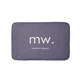 Alfombrilla De Baño Personalizado Monograma Pastel Elegante Moderno