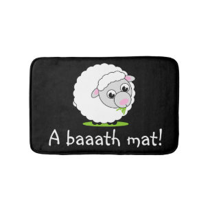 Alfombrilla De Baño Personalizado, personalizado, lindas ovejas blanca