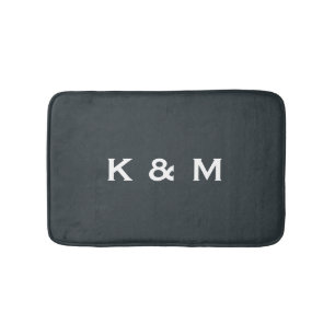 Alfombrilla De Baño Personalizado personalizado Monogramado Gunmetal
