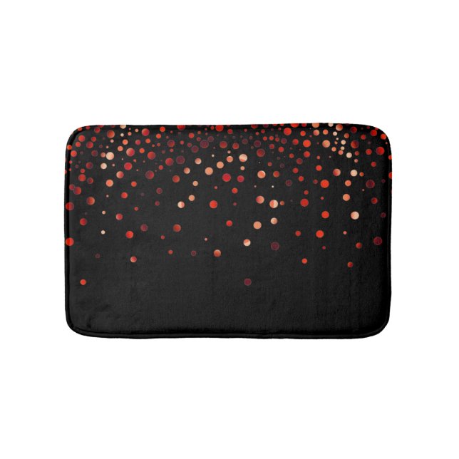 Alfombrilla De Baño Personalizado Purpurina Rojo Negro Confetti Person (Anverso)