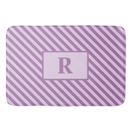 Alfombrilla De Baño Personalizado Rayas Purple iniciales esteras de ba