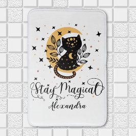 Alfombrilla De Baño Personalizado Stay Magical Cat Tema