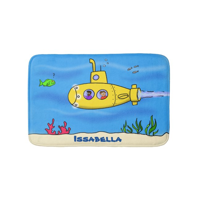 Alfombrilla De Baño Personalizado submarino feliz (Anverso)