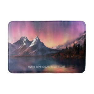 Alfombrilla De Baño Personalizado Texto Aurora Borealis