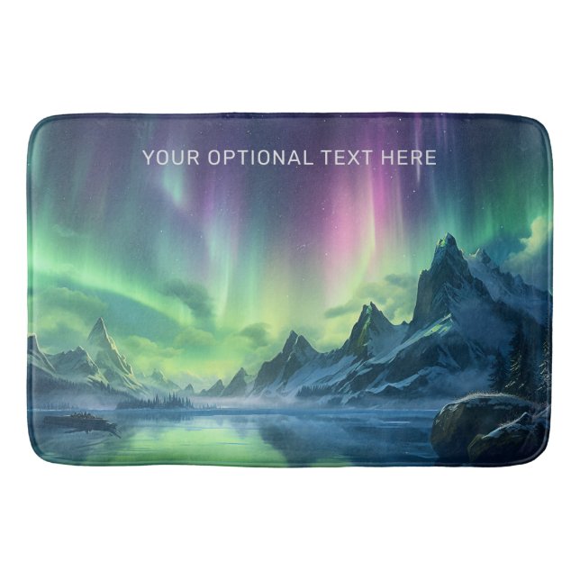 Alfombrilla De Baño Personalizado Texto Aurora Borealis (Anverso)
