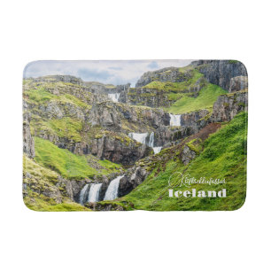Alfombrilla De Baño Personalizado Texto Klifbrekkufossar, Islandia