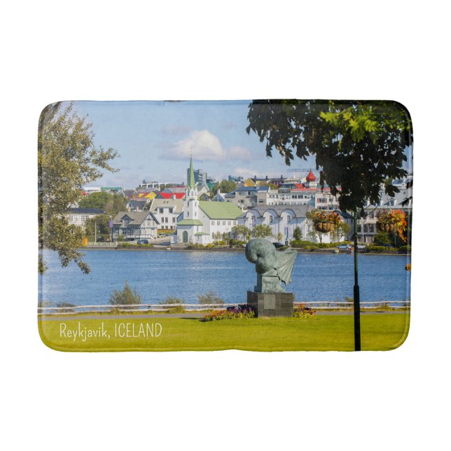 Alfombrilla De Baño Personalizado Texto Reykjavik, Islandia (Anverso)