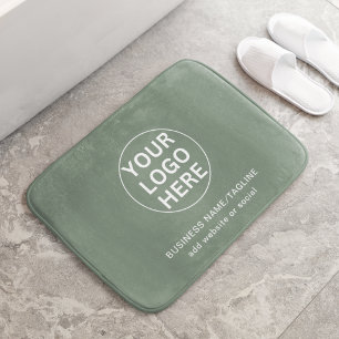 Alfombrilla De Baño Personalizado Texto y logotipo l Saber marca verde