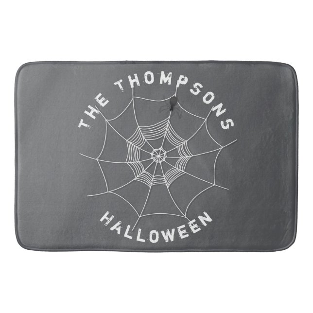 Alfombrilla De Baño Personalizado web de Halloween Spooky Scary Spider (Anverso)