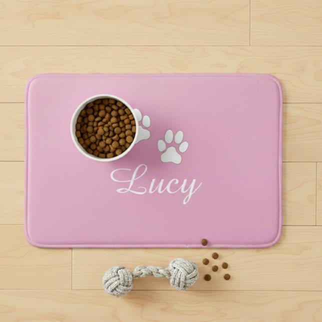 Alfombrilla De Baño Personalized Pink Pet Feeding Mat with Name (Subido por el creador)