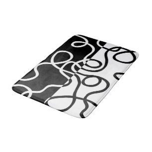 Alfombrilla De Baño Persuasión lineal I: Resumen en blanco y negro
