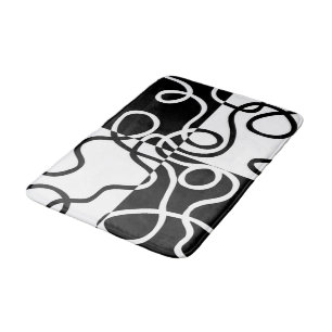 Alfombrilla De Baño Persuasión lineal II: Resumen en blanco y negro