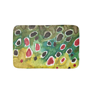 Alfombrilla De Baño Pesca de trucha marrón