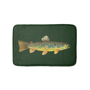 Alfombrilla De Baño Pesca de trucha marrón, ictiología