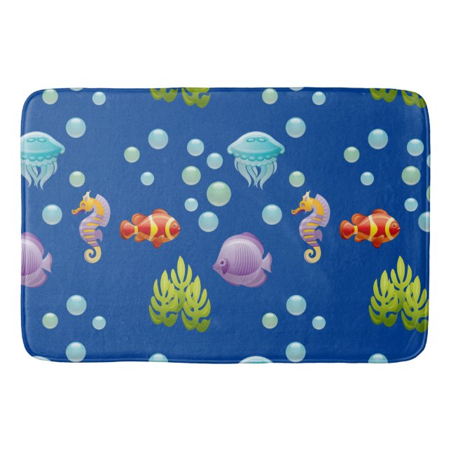Alfombrilla De Baño Pesca tropical subacuática grande (Anverso)