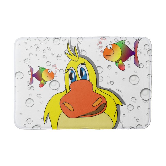 Alfombrilla De Baño Pescado amarillo Bubbles Baño Baño Mat (Anverso)
