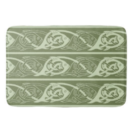 Alfombrilla De Baño Pescado celta de Knotwork en verde